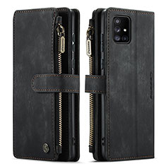 Funda de Cuero Cartera con Soporte Carcasa C05S para Samsung Galaxy A51 4G Negro