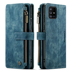 Funda de Cuero Cartera con Soporte Carcasa C05S para Samsung Galaxy A71 5G Azul