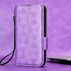 Funda de Cuero Cartera con Soporte Carcasa C05X para Google Pixel 4 XL Morado