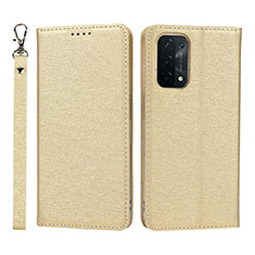 Funda de Cuero Cartera con Soporte Carcasa D01T para OnePlus Nord N200 5G Oro