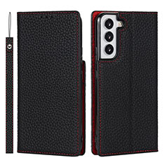 Funda de Cuero Cartera con Soporte Carcasa D01T para Samsung Galaxy S21 FE 5G Negro