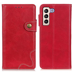 Funda de Cuero Cartera con Soporte Carcasa D01Y para Samsung Galaxy S21 5G Rojo