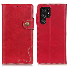 Funda de Cuero Cartera con Soporte Carcasa D01Y para Samsung Galaxy S22 Ultra 5G Rojo