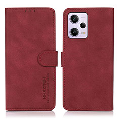 Funda de Cuero Cartera con Soporte Carcasa D01Y para Xiaomi Redmi Note 12 Pro 5G Rojo