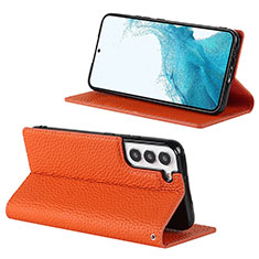 Funda de Cuero Cartera con Soporte Carcasa D02T para Samsung Galaxy S22 Plus 5G Naranja