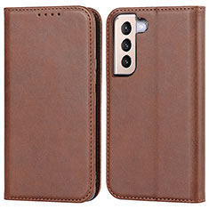 Funda de Cuero Cartera con Soporte Carcasa D03T para Samsung Galaxy S21 5G Marron