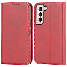 Funda de Cuero Cartera con Soporte Carcasa D03T para Samsung Galaxy S22 Plus 5G Rojo