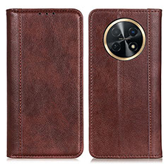 Funda de Cuero Cartera con Soporte Carcasa D03Y para Huawei Nova Y91 Marron