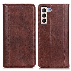 Funda de Cuero Cartera con Soporte Carcasa D03Y para Samsung Galaxy S21 5G Marron