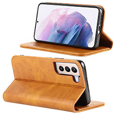 Funda de Cuero Cartera con Soporte Carcasa D04T para Samsung Galaxy S22 Plus 5G Marron Claro