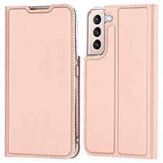 Funda de Cuero Cartera con Soporte Carcasa D05T para Samsung Galaxy S22 5G Oro Rosa