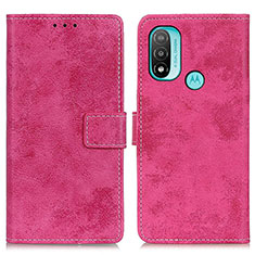 Funda de Cuero Cartera con Soporte Carcasa D05Y para Motorola Moto E30 Rosa Roja