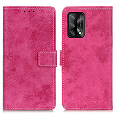 Funda de Cuero Cartera con Soporte Carcasa D05Y para Oppo A95 4G Rosa Roja