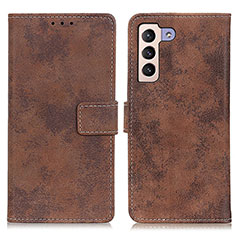 Funda de Cuero Cartera con Soporte Carcasa D05Y para Samsung Galaxy S21 Plus 5G Marron