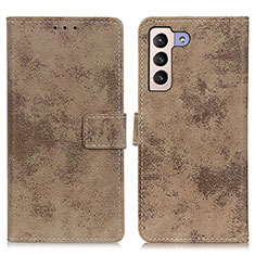 Funda de Cuero Cartera con Soporte Carcasa D05Y para Samsung Galaxy S22 5G Caqui