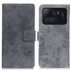 Funda de Cuero Cartera con Soporte Carcasa D05Y para Xiaomi Mi 11 Ultra 5G Gris