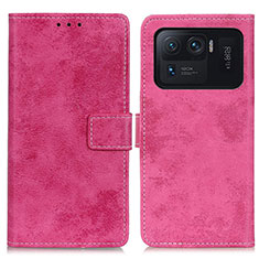 Funda de Cuero Cartera con Soporte Carcasa D05Y para Xiaomi Mi 11 Ultra 5G Rosa Roja