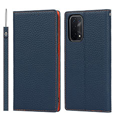 Funda de Cuero Cartera con Soporte Carcasa D06T para OnePlus Nord N200 5G Azul