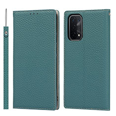 Funda de Cuero Cartera con Soporte Carcasa D06T para OnePlus Nord N200 5G Cian