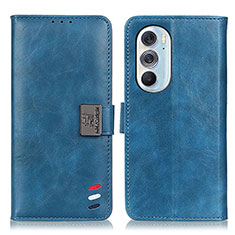 Funda de Cuero Cartera con Soporte Carcasa D06Y para Motorola Moto Edge Plus (2022) 5G Azul