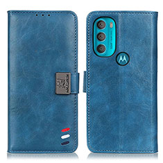 Funda de Cuero Cartera con Soporte Carcasa D06Y para Motorola Moto G71 5G Azul