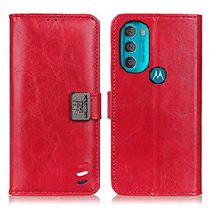 Funda de Cuero Cartera con Soporte Carcasa D06Y para Motorola Moto G71 5G Rojo