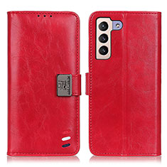 Funda de Cuero Cartera con Soporte Carcasa D06Y para Samsung Galaxy S21 5G Rojo