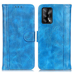 Funda de Cuero Cartera con Soporte Carcasa D07Y para Oppo A95 4G Azul Cielo