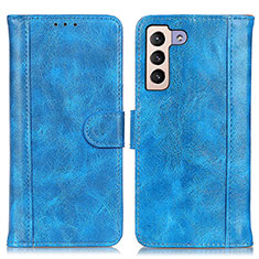 Funda de Cuero Cartera con Soporte Carcasa D07Y para Samsung Galaxy S21 5G Azul Cielo