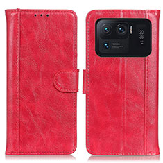 Funda de Cuero Cartera con Soporte Carcasa D07Y para Xiaomi Mi 11 Ultra 5G Rojo