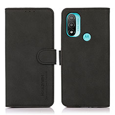 Funda de Cuero Cartera con Soporte Carcasa D08Y para Motorola Moto E30 Negro