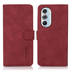 Funda de Cuero Cartera con Soporte Carcasa D08Y para Motorola Moto Edge Plus (2022) 5G Rojo