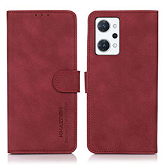 Funda de Cuero Cartera con Soporte Carcasa D08Y para Oppo Reno7 A Rojo