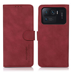 Funda de Cuero Cartera con Soporte Carcasa D08Y para Xiaomi Mi 11 Ultra 5G Rojo