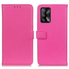 Funda de Cuero Cartera con Soporte Carcasa D09Y para Oppo A95 4G Rosa Roja