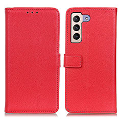 Funda de Cuero Cartera con Soporte Carcasa D09Y para Samsung Galaxy S21 5G Rojo