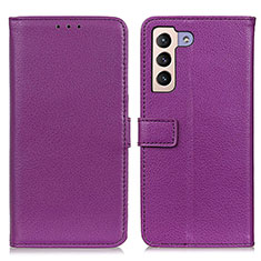 Funda de Cuero Cartera con Soporte Carcasa D09Y para Samsung Galaxy S22 Plus 5G Morado