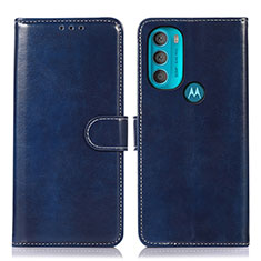 Funda de Cuero Cartera con Soporte Carcasa D10Y para Motorola Moto G71 5G Azul