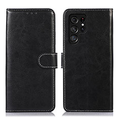 Funda de Cuero Cartera con Soporte Carcasa D10Y para Samsung Galaxy S21 Ultra 5G Negro