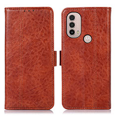 Funda de Cuero Cartera con Soporte Carcasa D11Y para Motorola Moto E30 Marron