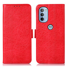 Funda de Cuero Cartera con Soporte Carcasa D11Y para Motorola Moto G41 Rojo