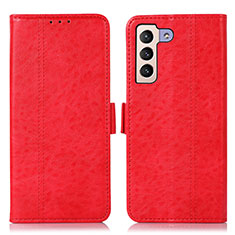 Funda de Cuero Cartera con Soporte Carcasa D11Y para Samsung Galaxy S21 5G Rojo