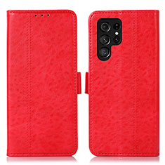 Funda de Cuero Cartera con Soporte Carcasa D11Y para Samsung Galaxy S21 Ultra 5G Rojo