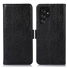 Funda de Cuero Cartera con Soporte Carcasa D11Y para Samsung Galaxy S22 Ultra 5G Negro