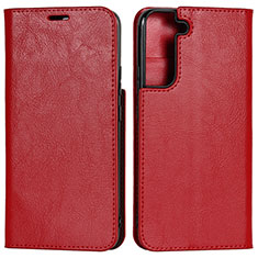 Funda de Cuero Cartera con Soporte Carcasa D13T para Samsung Galaxy S21 FE 5G Rojo