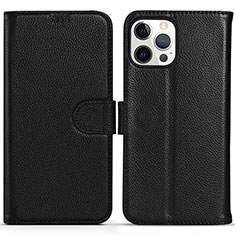 Funda de Cuero Cartera con Soporte Carcasa DL1 para Apple iPhone 14 Pro Max Negro