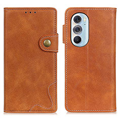 Funda de Cuero Cartera con Soporte Carcasa DY01 para Motorola Moto Edge Plus (2022) 5G Marron