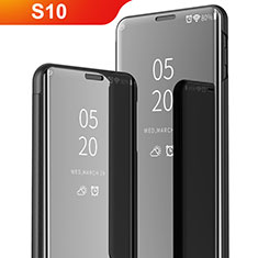 Funda de Cuero Cartera con Soporte Carcasa Espejo Carcasa para Samsung Galaxy S10 5G Negro