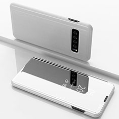 Funda de Cuero Cartera con Soporte Carcasa Espejo Carcasa para Samsung Galaxy S10 Blanco