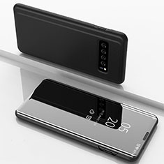 Funda de Cuero Cartera con Soporte Carcasa Espejo Carcasa para Samsung Galaxy S10 Plus Negro